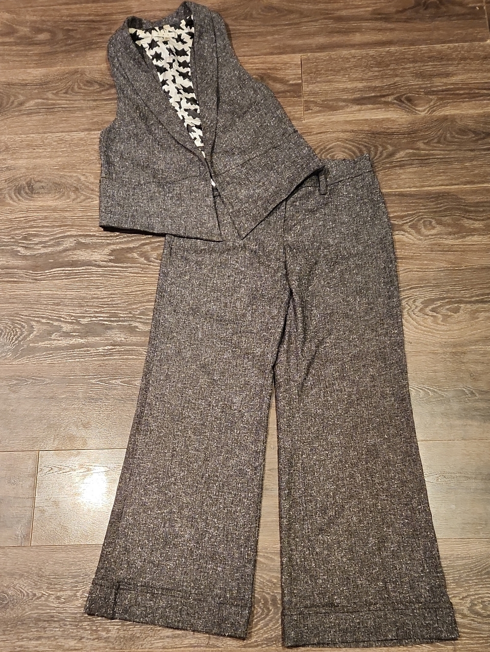 โค๏ธ CABI SOHO SPECKLE TWEED WIDE LEG PANTS AND VEST SET - Picture 6 of 15